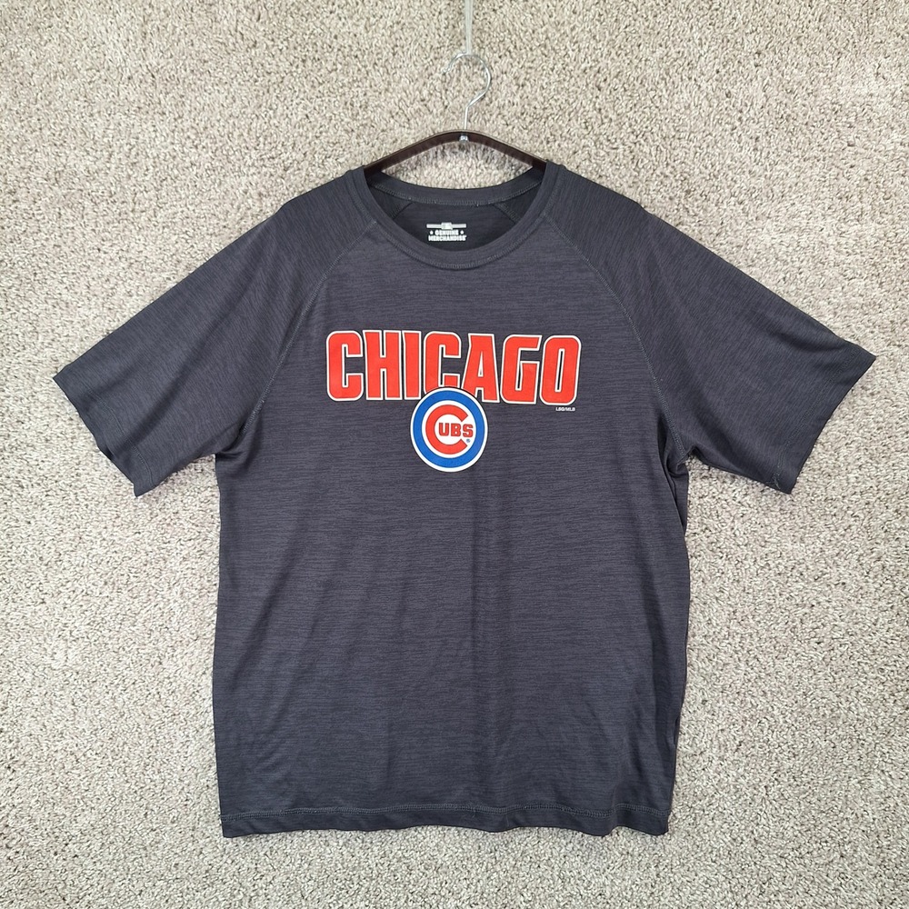Genuine Merchandise T-Shirt Mens L Gray Chicago Cubs Activewear Sporty Gorpcore